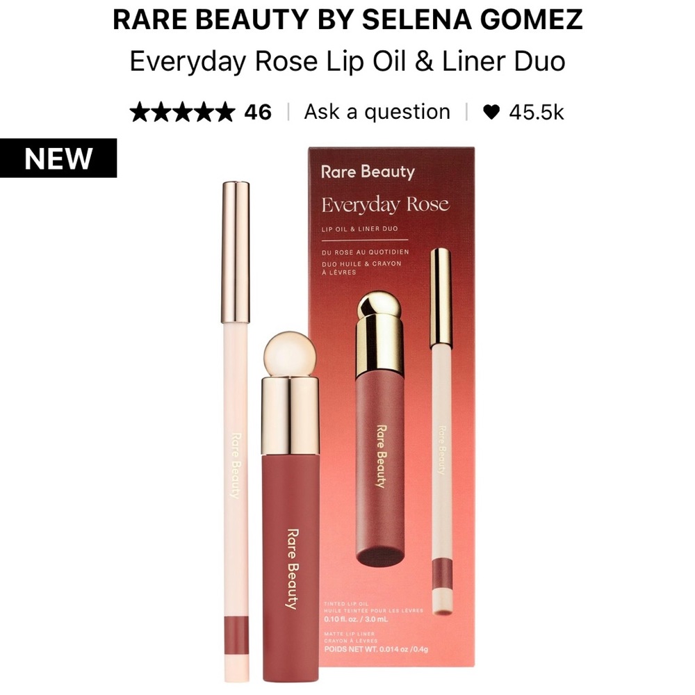 RARE BEAUTY Everyday Rose Lip Oil & Liner Duo - LIMITED EDITION